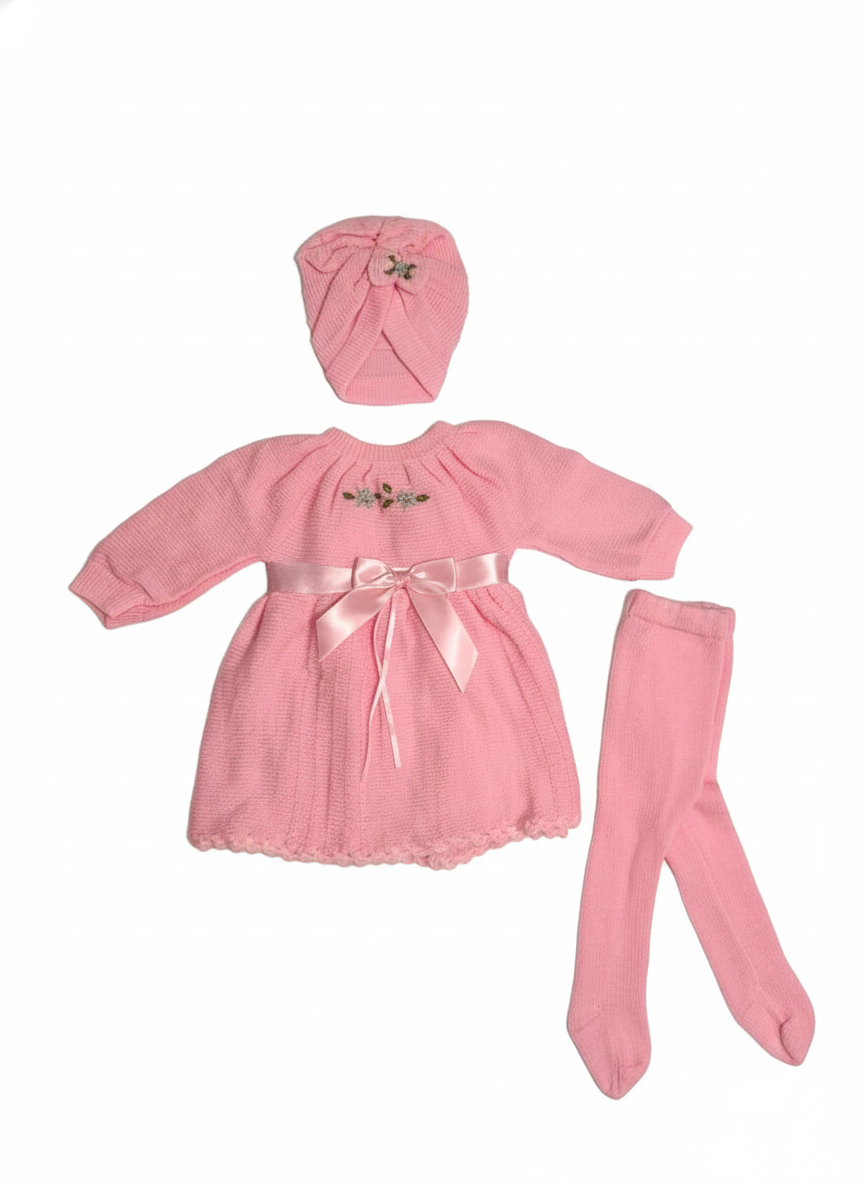 Conjunto Vestido Rosa Plano