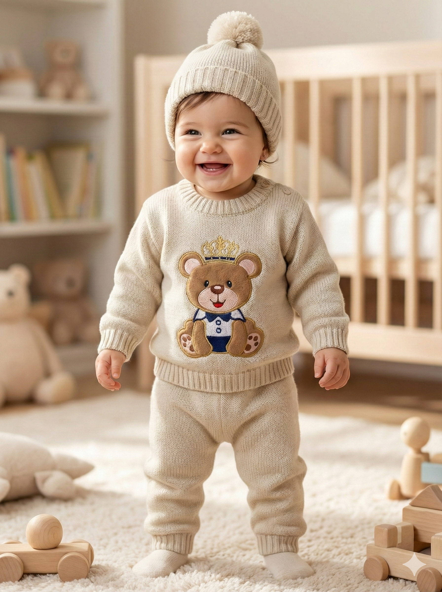 Bebé con Conjunto Oso Beige