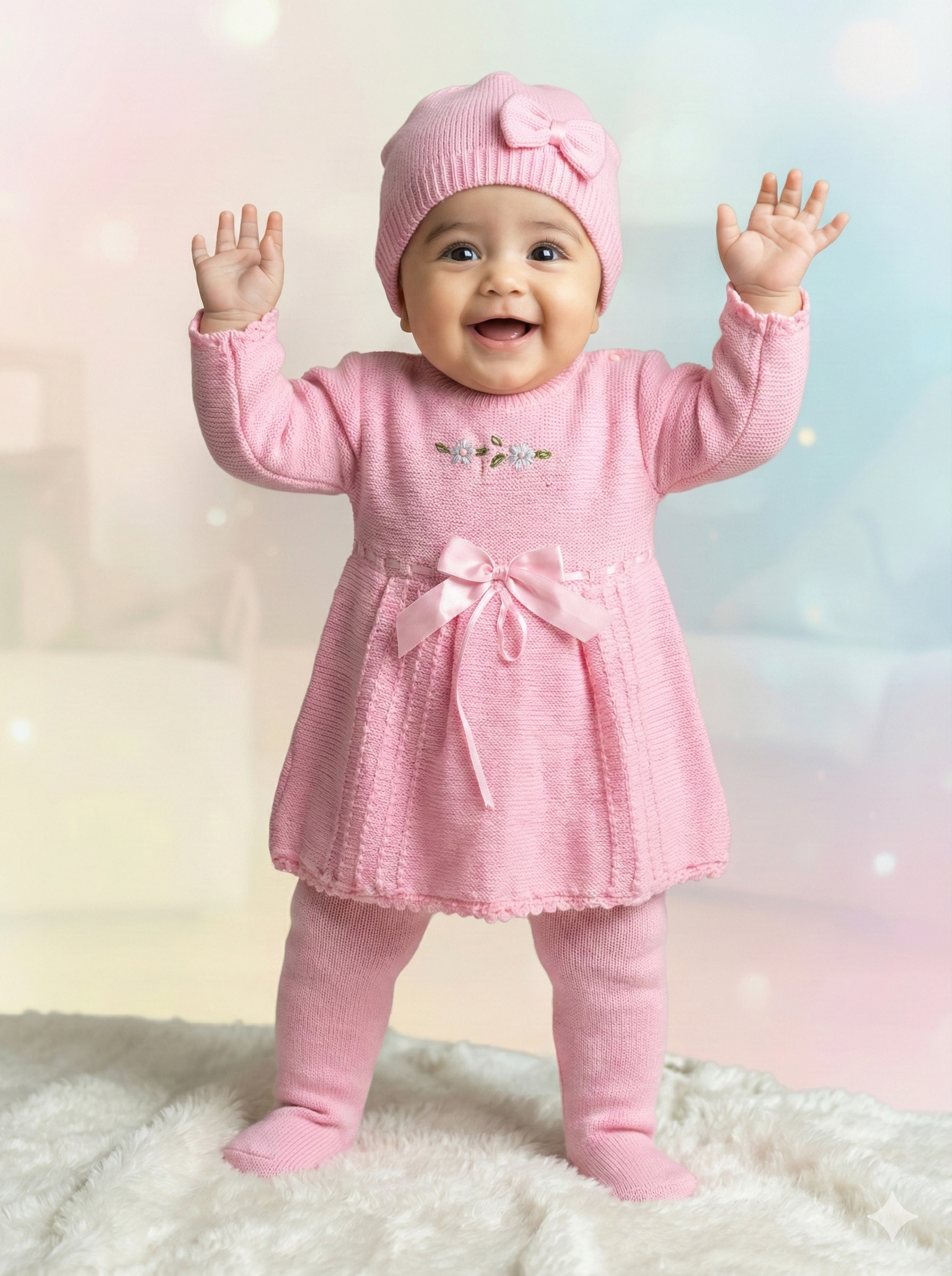 Bebé con Vestido Encanto Rosa